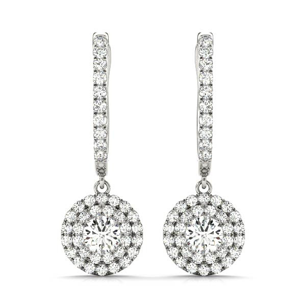 0.25 Ct Natural Diamond Round Cut Eyana Womens Drop Earrings in Silver 925