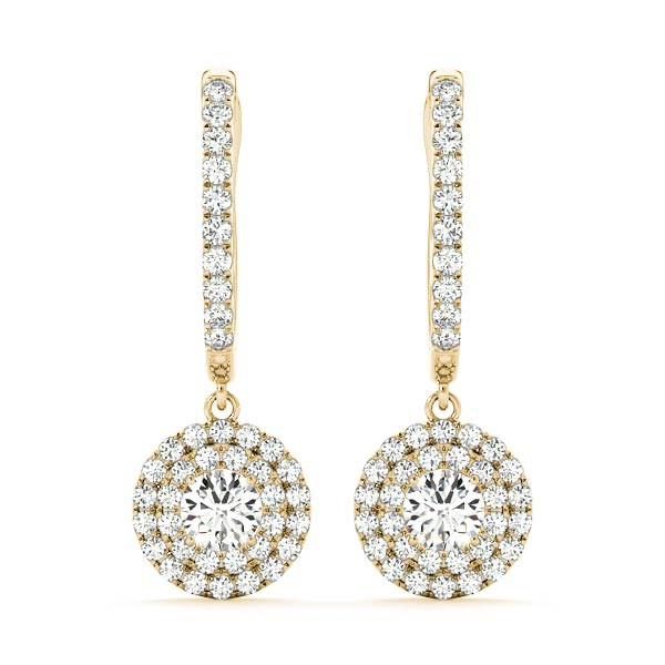 0.25 Ct Natural Diamond Round Cut Eyana Womens Drop Earrings in Silver 925