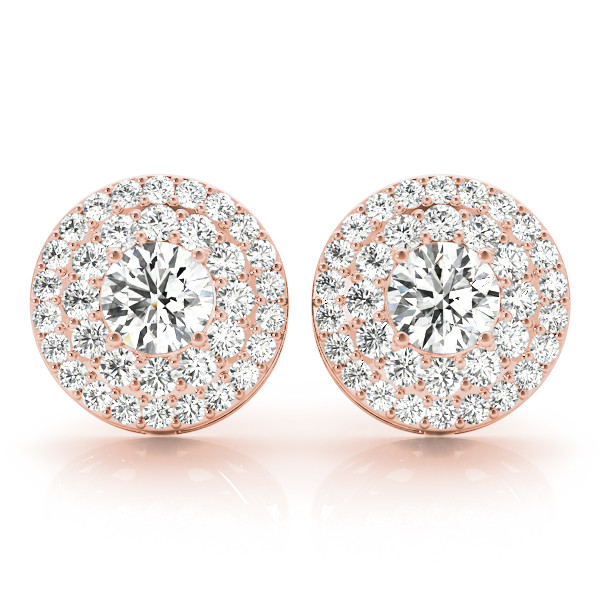 0.25 Ct Lab-Created Round Cut Elna Halo Diamond Earrings in Silver 925