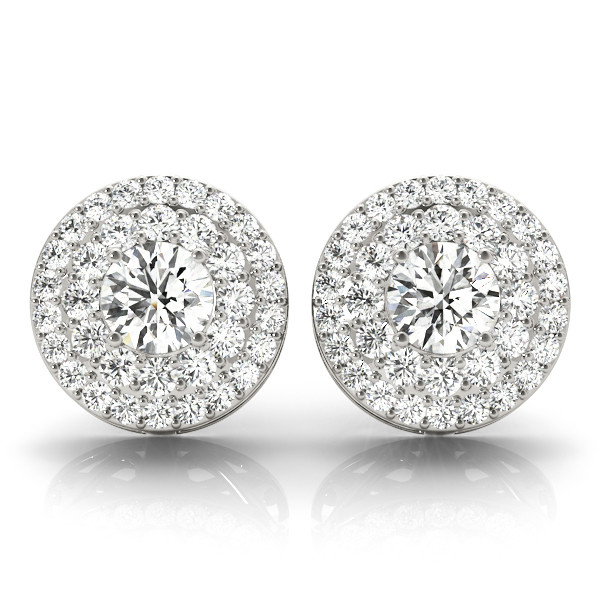 0.25 Ct Lab-Created Round Cut Elna Halo Diamond Earrings in Silver 925