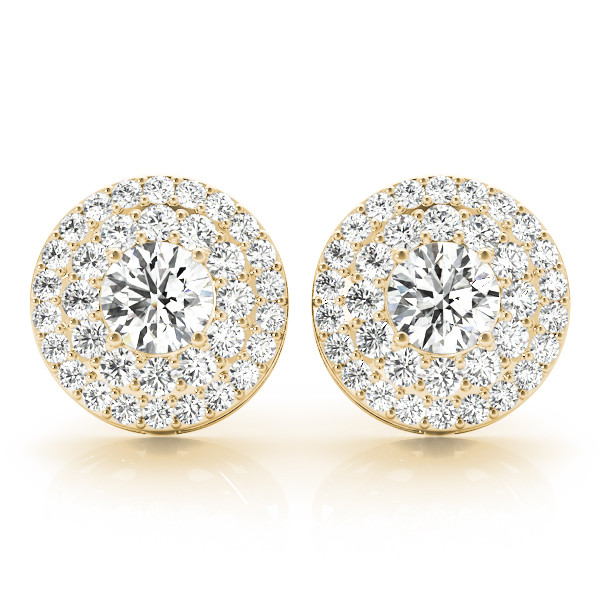 0.25 Ct Lab-Created Round Cut Elna Halo Diamond Earrings in Silver 925