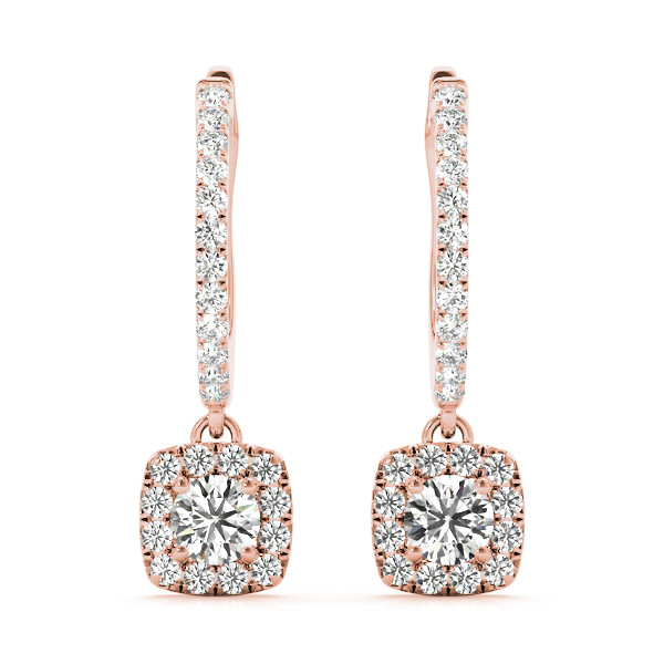 0.2 Ct Lab-Created Round Cut Elianne Halo Diamond Earrings in Silver 925