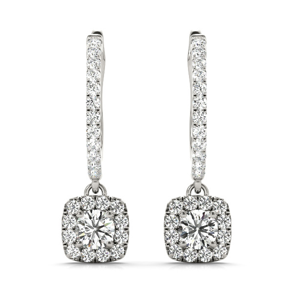0.2 Ct Lab-Created Round Cut Elianne Halo Diamond Earrings in Silver 925