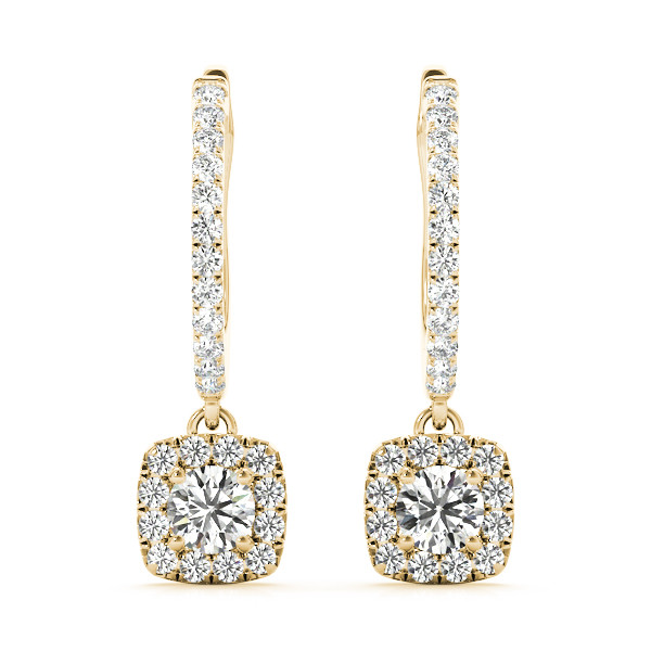 0.2 Ct Lab-Created Round Cut Elianne Halo Diamond Earrings in Silver 925