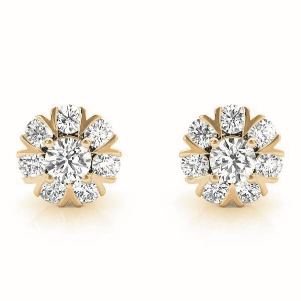 0.5 Ct Natural Round Cut  Elese Diamond Cluster Earrings in Silver 925
