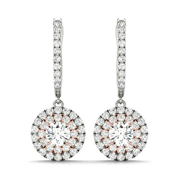 0.12 Ct Natural Diamond Round Cut Enitan Womens Drop Earrings in Silver 925
