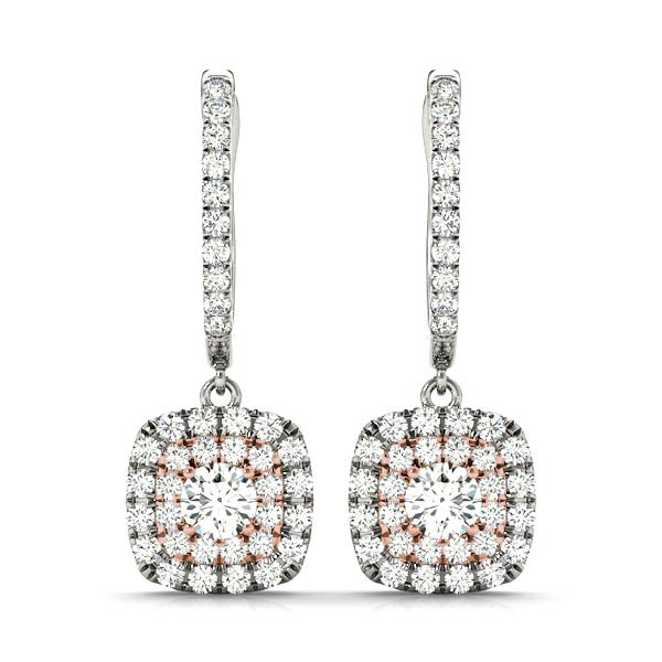 0.12 Ct Natural Diamond Round Cut Eyana Womens Drop Earrings in Silver 925