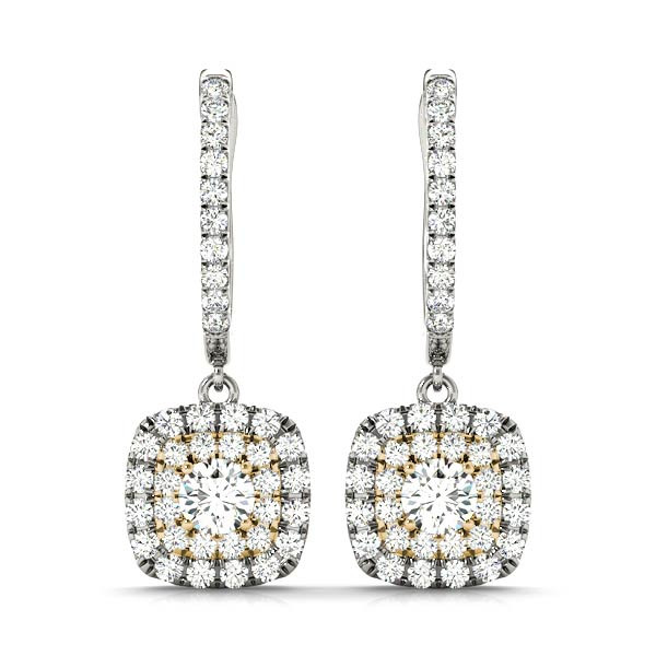 0.12 Ct Natural Diamond Round Cut Eyana Womens Drop Earrings in Silver 925