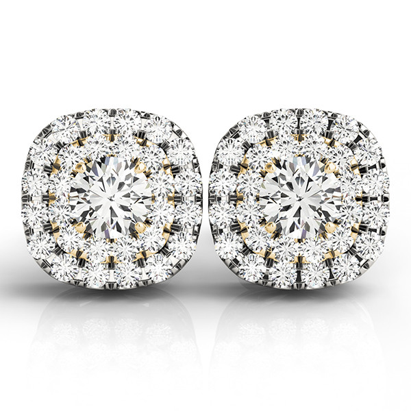 0.12 Ct Lab-Created Round Cut Ebba Halo Diamond Earrings in Silver 925