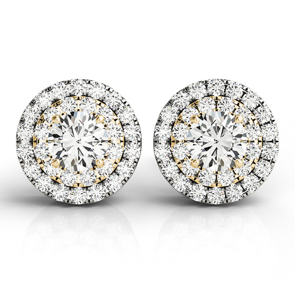 0.12 Ct Lab-Created Round Cut Egle Halo Diamond Earrings in Silver 925