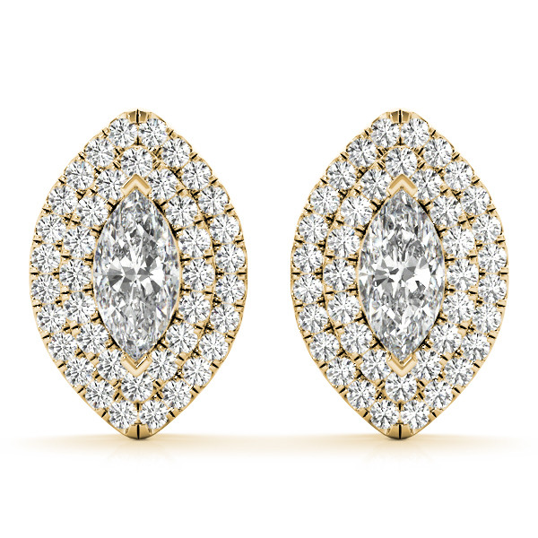 0.5 Ct Lab-Created Marquise Cut Eui Halo Diamond Earrings in Silver 925