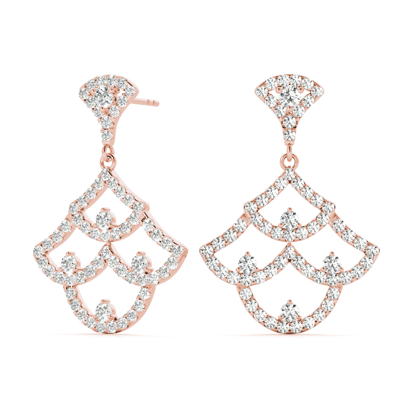 Hallie Natural Pave Set  Diamond Earrings
