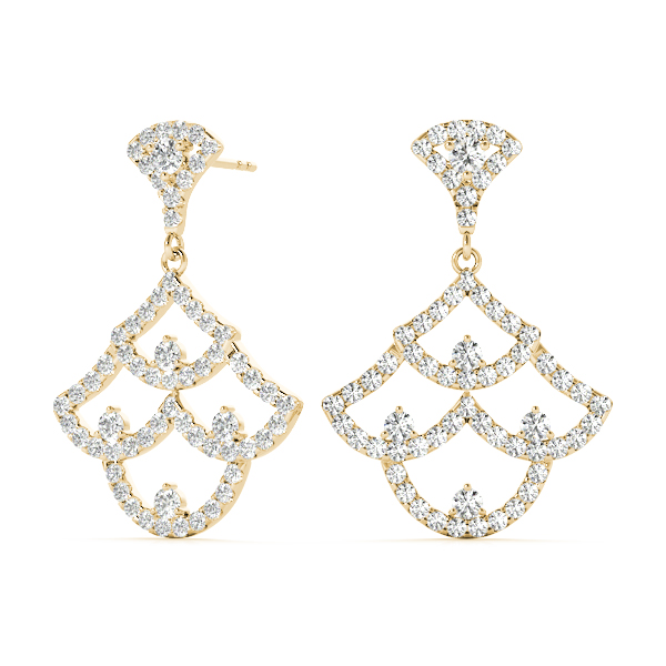 Hallie Natural Pave Set  Diamond Earrings