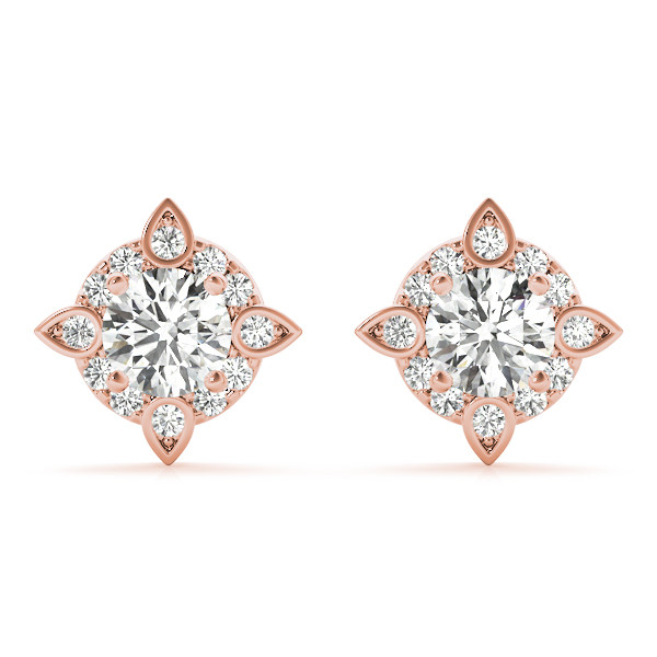 0.25 Ct Lab-Created Round Cut Evora Halo Diamond Earrings in Silver 925