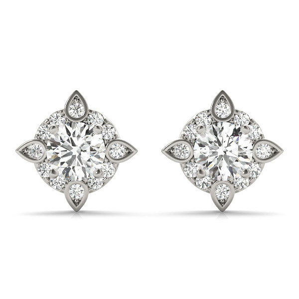 0.25 Ct Lab-Created Round Cut Evora Halo Diamond Earrings in Silver 925