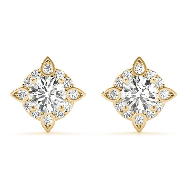 0.25 Ct Lab-Created Round Cut Evora Halo Diamond Earrings in Silver 925