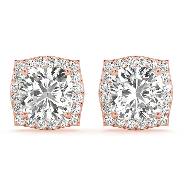0.35 Ct Lab-Created Round Cut Elda Halo Diamond Earrings in Silver 925