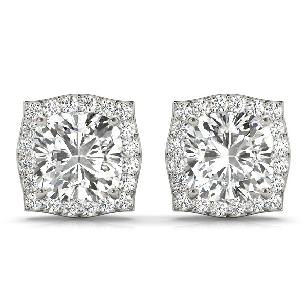 0.35 Ct Lab-Created Round Cut Elda Halo Diamond Earrings in Silver 925