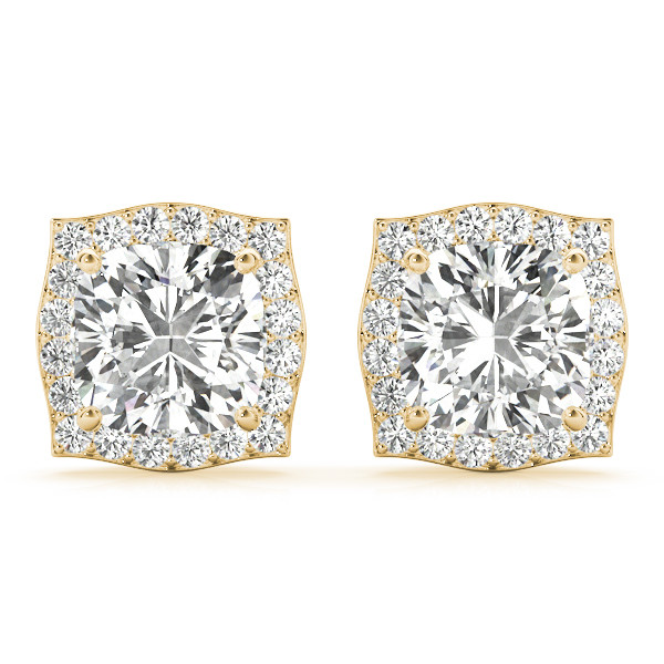 0.35 Ct Lab-Created Round Cut Elda Halo Diamond Earrings in Silver 925