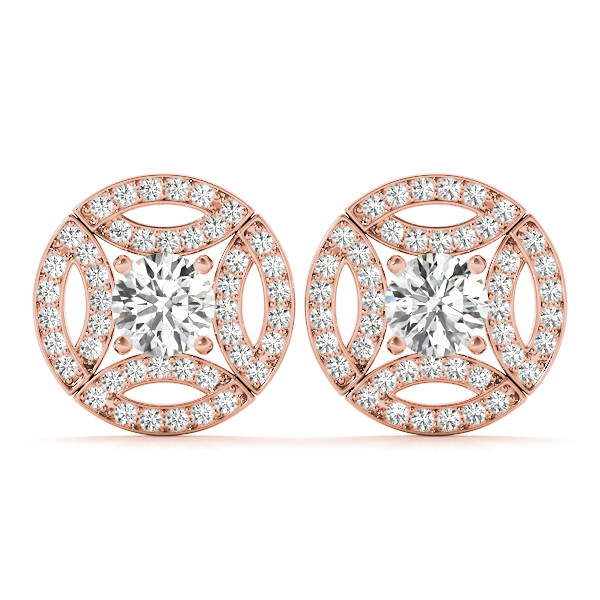 1.44 Ct Lab-Created Round Cut Essi Halo Diamond Earrings in Silver 925