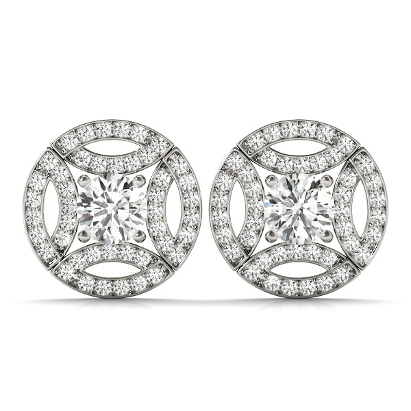 1.44 Ct Lab-Created Round Cut Essi Halo Diamond Earrings in Silver 925