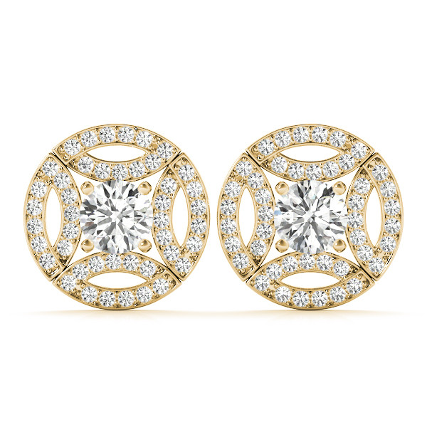 1.44 Ct Lab-Created Round Cut Essi Halo Diamond Earrings in Silver 925