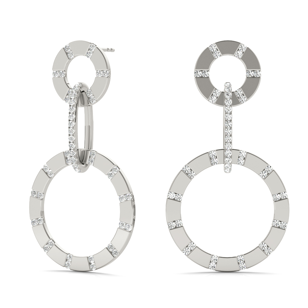 0.88 Ct Lab-Created Round Cut Alexis Designer Diamond Earrings in Silver 925