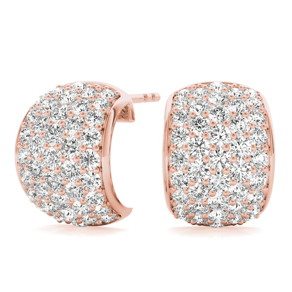 Florence Natural Pave Set  Diamond Earrings