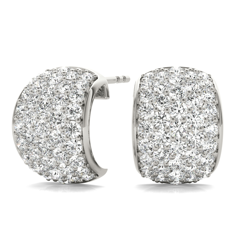 Florence Natural Pave Set  Diamond Earrings