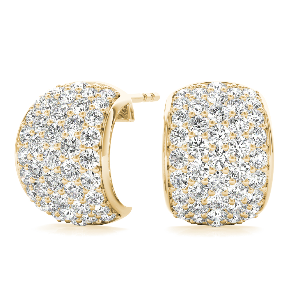 Florence Natural Pave Set  Diamond Earrings