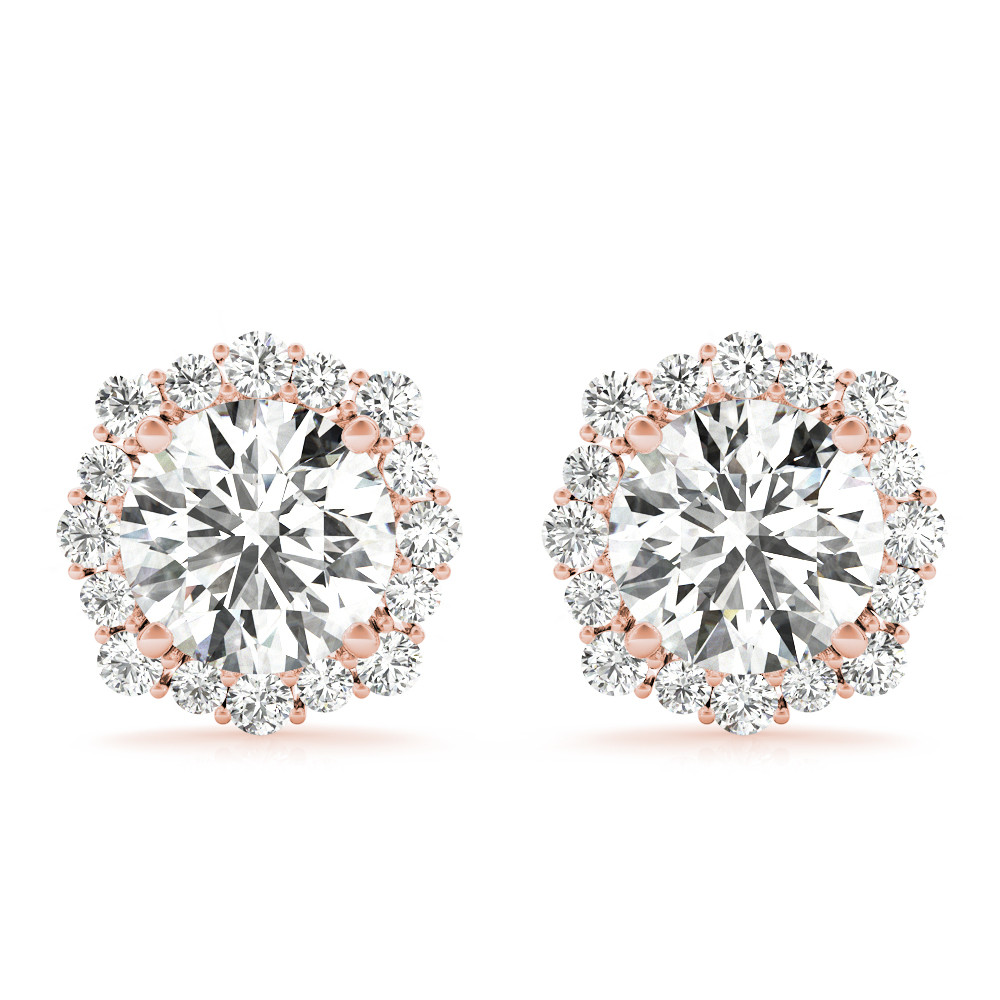 0.2 Ct Lab-Created Round Cut Eilidh Halo Diamond Earrings in Silver 925