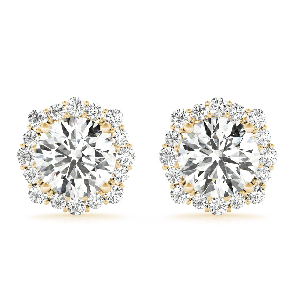 0.2 Ct Lab-Created Round Cut Eilidh Halo Diamond Earrings in Silver 925