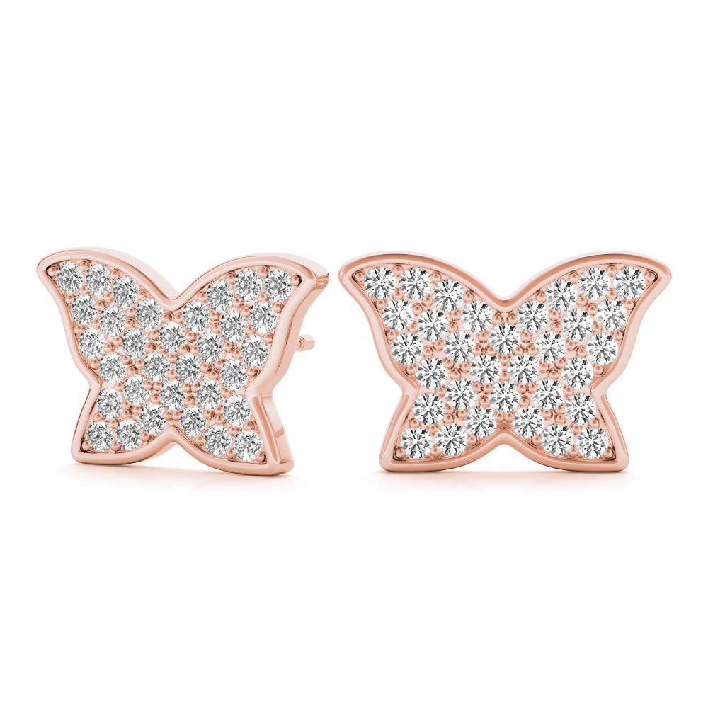 Brooks Natural Pave Set  Diamond Earrings