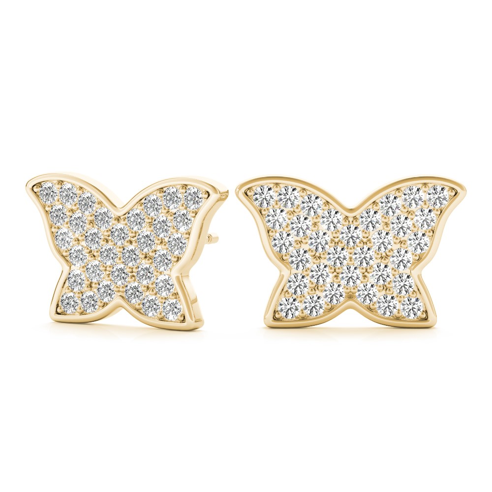 Brooks Natural Pave Set  Diamond Earrings