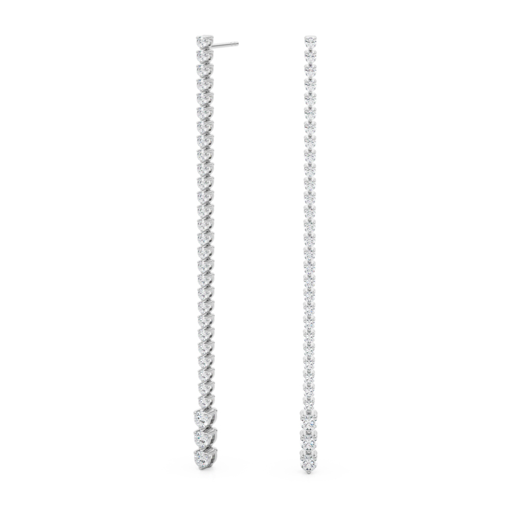 2.22 Ct Lab-Created Round Cut Evan Designer Diamond Earrings in Silver 925