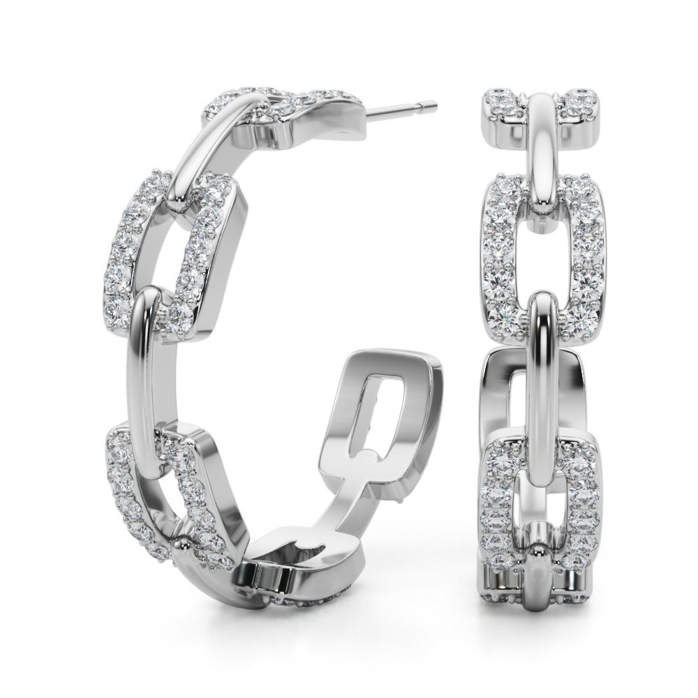Gianna Natural Pave Set  Diamond Earrings