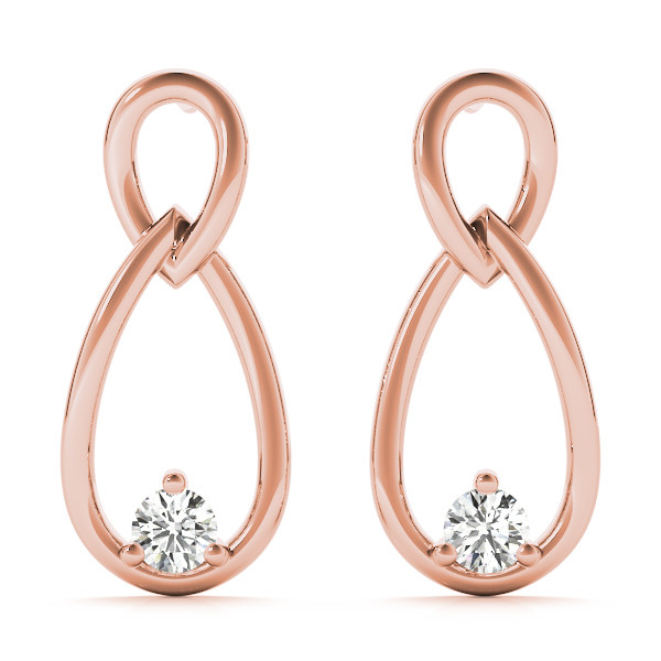 0.14 Ct Natural Round Cut Ellaina Diamond Designer Earrings in Silver 925