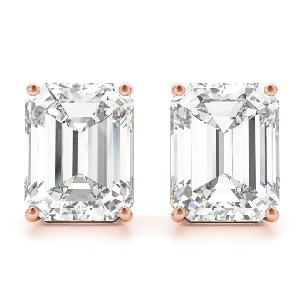 0.2 Ct Lab-Created Diamond Emerald Cut Erina  Studs Earrings in Silver 925