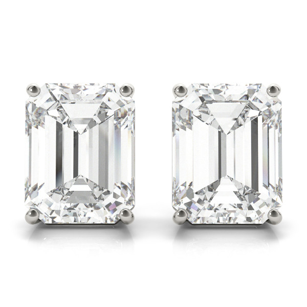 0.2 Ct Lab-Created Diamond Emerald Cut Erina  Studs Earrings in Silver 925