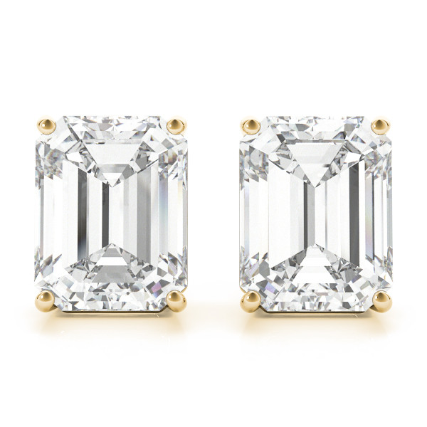 0.2 Ct Lab-Created Diamond Emerald Cut Erina  Studs Earrings in Silver 925