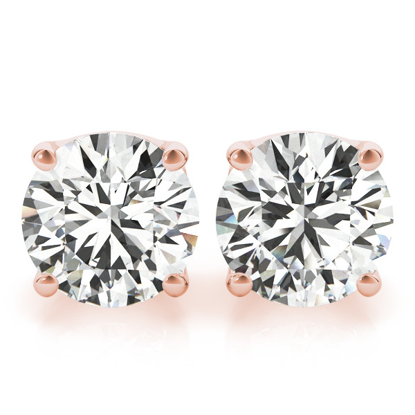 0.1 Ct Lab-Created Diamond Round Cut Emira Studs Earrings in Silver 925