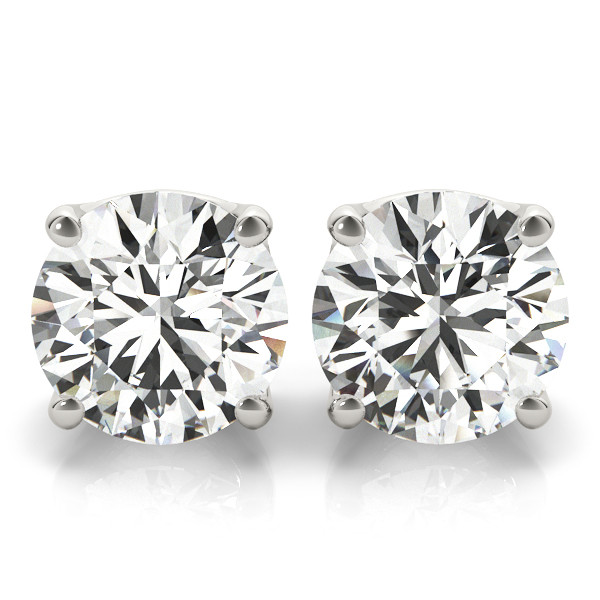 0.1 Ct Lab-Created Diamond Round Cut Emira Studs Earrings in Silver 925