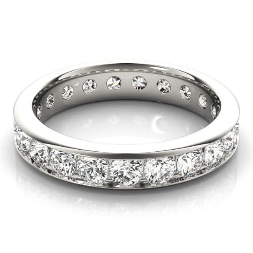 0.9 Ct Lab-Created Round Cut Elyssa  Diamond Rings in 9K White Gold