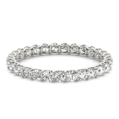 1.15 Ct Natural Round Cut Esmee  Diamond Rings in 18K White Gold