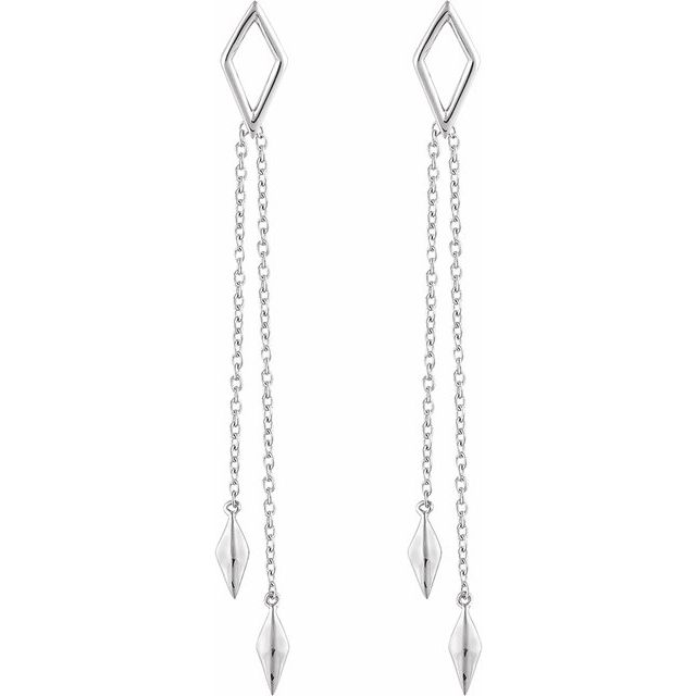 Diella Traditional Earrings in 9K White Gold