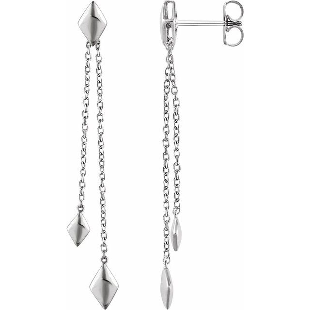 Dacia Traditional Earrings in 9K White Gold
