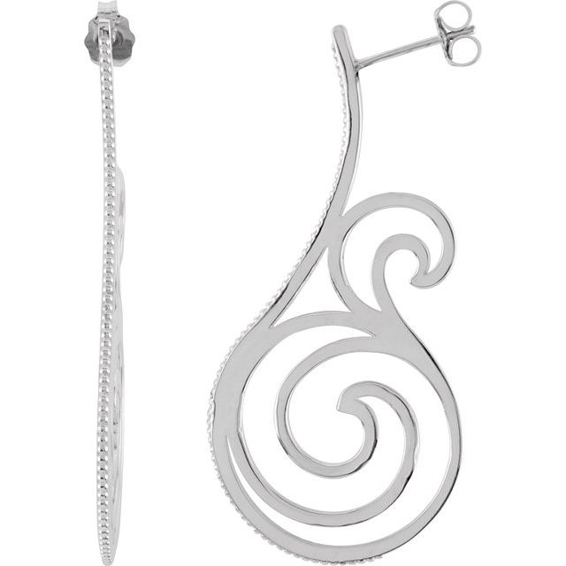 Daania Traditional Earrings in 9K White Gold