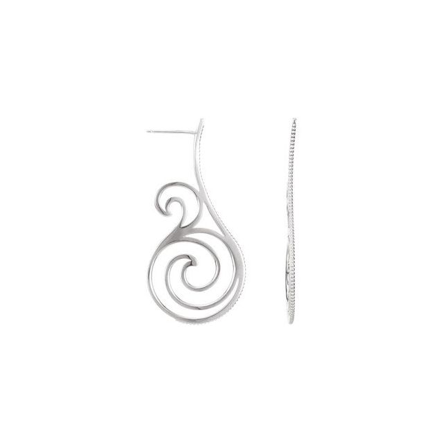 Dally Traditional Earrings in 9K White Gold