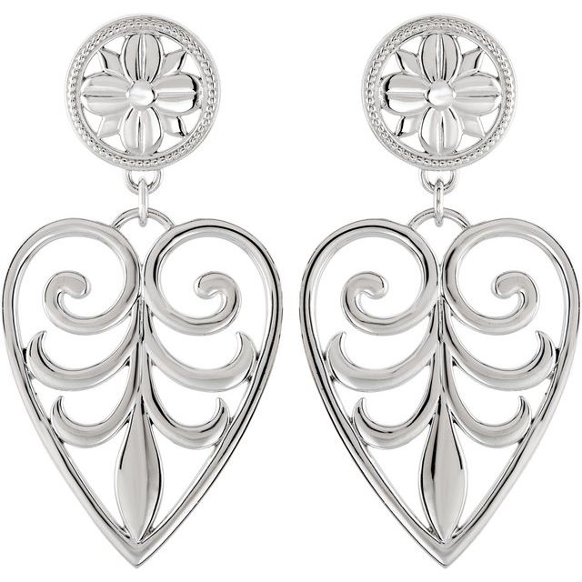 Divija Traditional Earrings in 9K White Gold