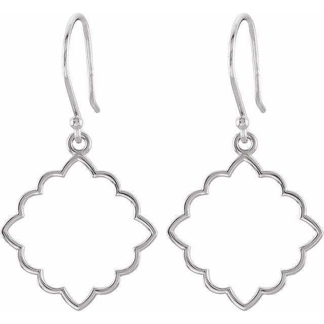 Divya Traditional Earrings in 9K White Gold